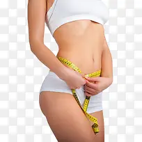减肥健身人物腰围测量
