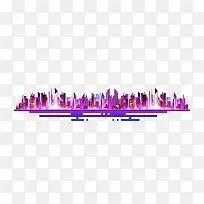 紫色红色城市剪影