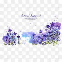 紫色花枝花叶花卉PSD分层素材