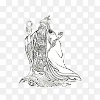 手绘 太上老君