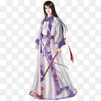 古风立绘绿色笛子男子