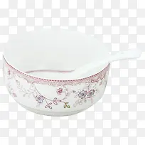 红色中国风彩釉瓷勺子