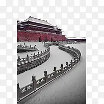 下雪的古代房子