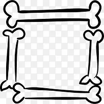 万圣节的方形框架骨骼轮廓图标