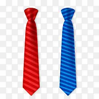 红色和蓝色条纹领带矢量图