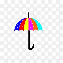 手绘雨滴雨伞