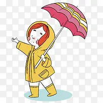 矢量下雨天