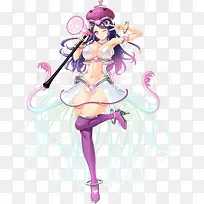 卡通立绘白色内衣女孩
