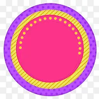 紫色灯泡卡通圆形牌子装饰图案