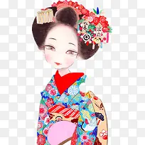 穿日本和服的日本姑娘