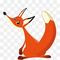 卡通狐狸背面矢量图
