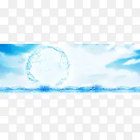化妆品护肤水蓝天banner背景图