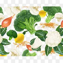 健康蔬菜西兰花和花菜
