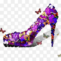 精美卡通蝴蝶创意高跟鞋设计