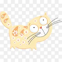 可爱黄色花纹小猫卡通图案