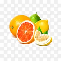 高清实物柠檬西柚设计元素