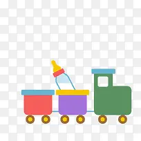 玩具火车和奶瓶
