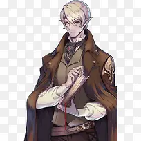 绅士恶魔男子手绘