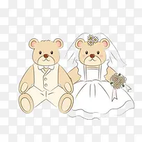 婚礼小熊玩偶