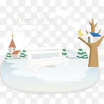 卡通雪地矢量