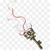 彩绳铜色钥匙