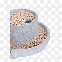 养生小麦 粮食 磨盘