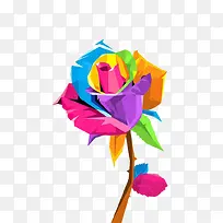 彩色几何拼接玫瑰