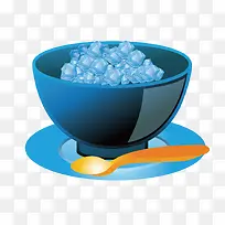 一碗冰块蓝色