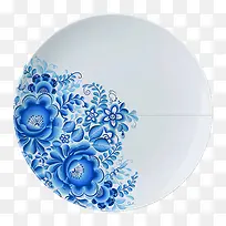 古典蓝色花朵碟子