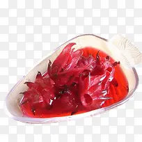 鱼形碗中的洛神花汤图片素材