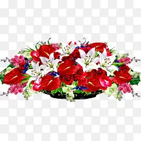 红色花朵花盆