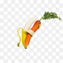 香蕉拥抱胡萝卜