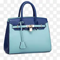 蓝色真皮手提包