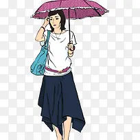 女孩打伞