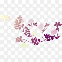 紫色藤蔓手绘花纹