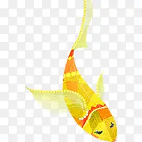 黄色花纹金鱼造型