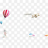 高清活动夏日热气球风筝飞机