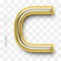 金属质感字母C