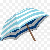 蓝白条雨伞