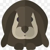 咖啡色卡通长耳兔