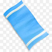 蓝色白条毛巾