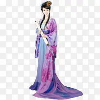 水墨画贤淑古风手绘女子