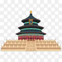 天坛创意扁平素材
