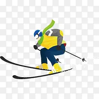 冬天帅气的滑雪运动员