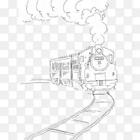 铅笔手绘速写老火车