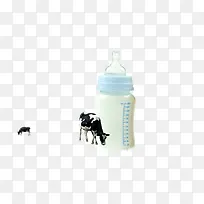 奶瓶和牛