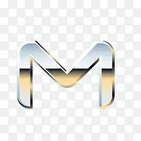 金属质感字母M