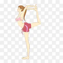 韩国瑜伽卡通美女