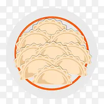浅色可爱装饰盘装饺子设计图