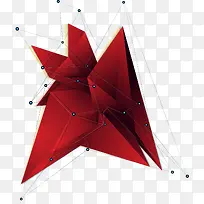 矢量科技红色线条素材三角形